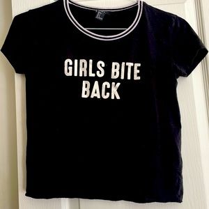 Women's Black and White Graphic Tee Size Small